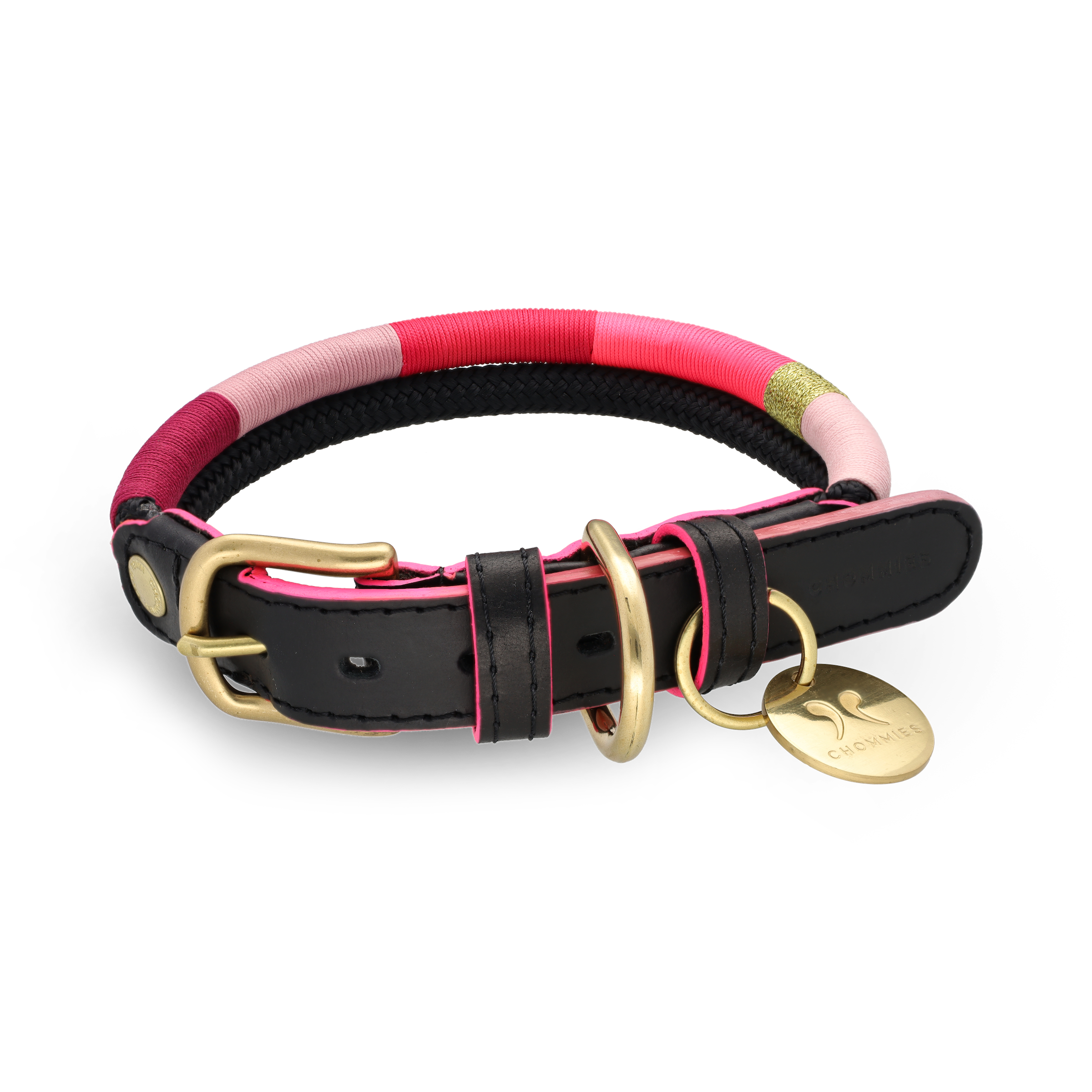 Adjustable Dog Collar | Pink Acid on Black